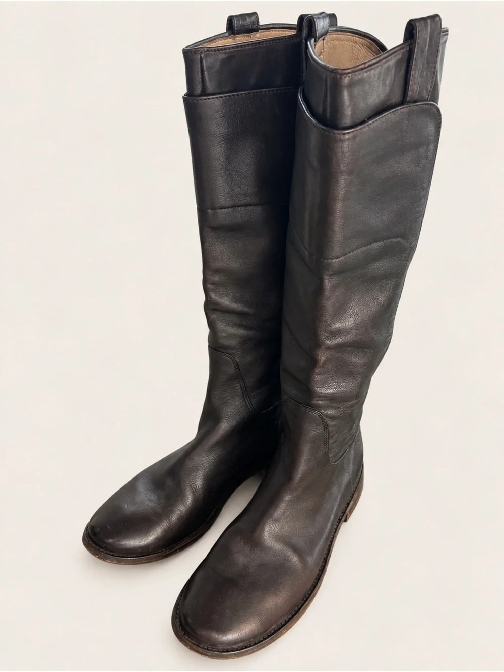 Frye Paige Tall Riding Boots Dark Brown Leather Women’s 9.5 B Style 77535